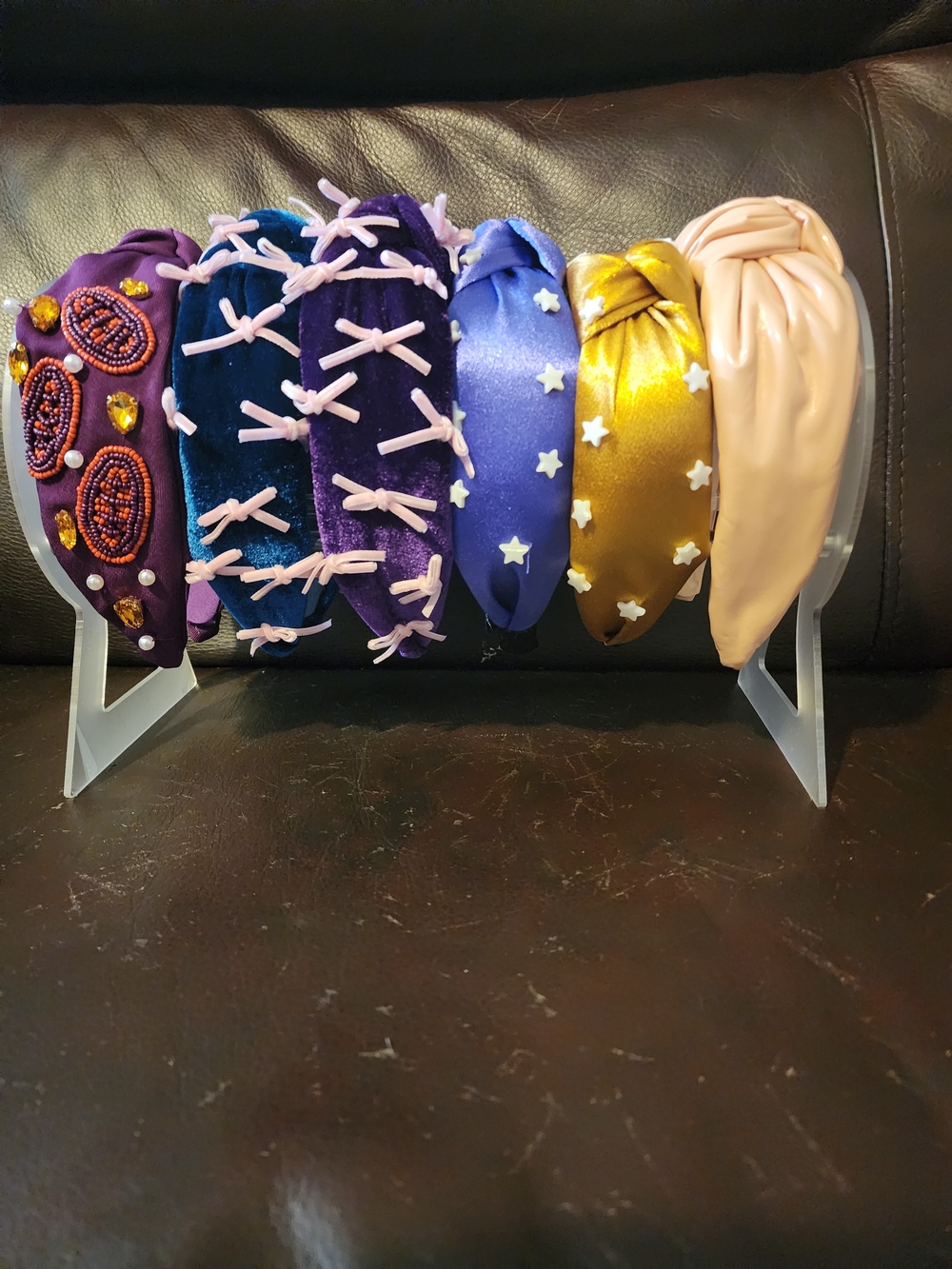New Satin/Velvet/ Faux Leather Knotted Headbands Pink, Gold, Blue, Purple, Cream